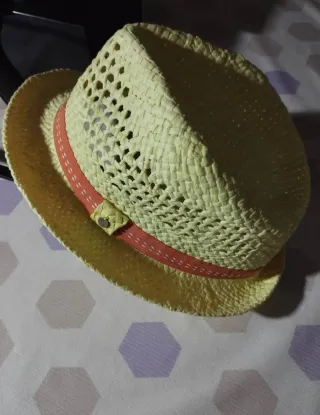 Cappello uomo paglia arancione giallo