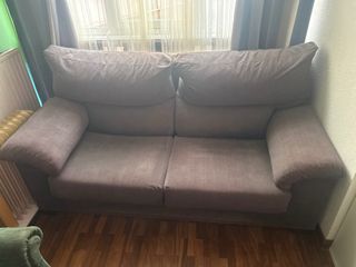 Sofá amplio 2 plazas tela marrón