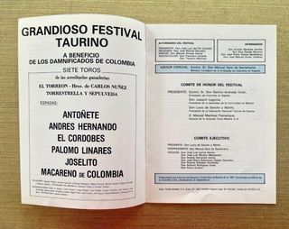 PROGRAMA DEL FESTIVAL POR EL NEVADO DEL RUIZ.