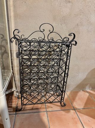 Botellero vintage Hierro Forjado Negro