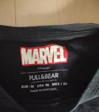 Camiseta Marvel Pull & Bear Hombre Negra