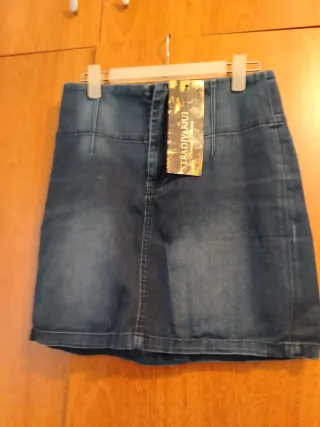 Falda estampada azul y blanca Talla M