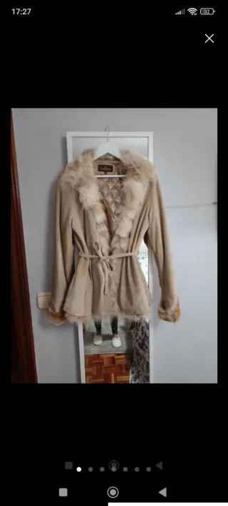 Chaquetón NAF NAF Beige con Pelo