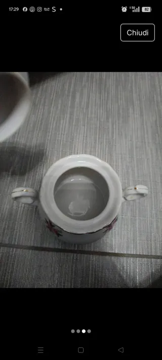 Portazucchero in porcellana con fiori