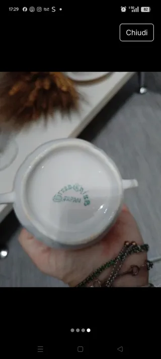 Portazucchero in porcellana con fiori