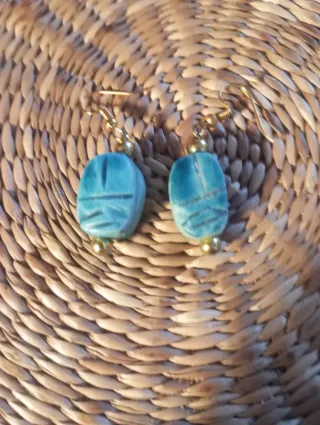 Pendientes Turquesa y Dorados