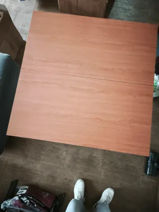 Mesa de cocina extensible madera y metal