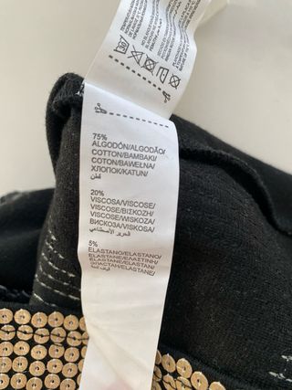 Falda Mini Lentejuelas Negra y Dorada