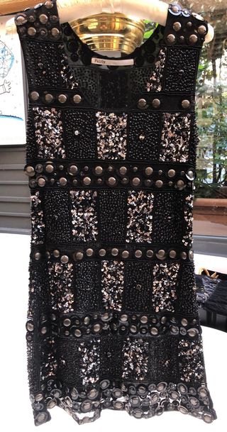 Vestido fiesta Pazly pedrería negro