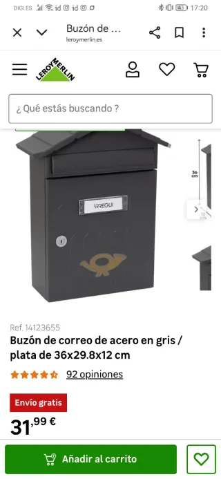 Buzón exterior Arregui gris