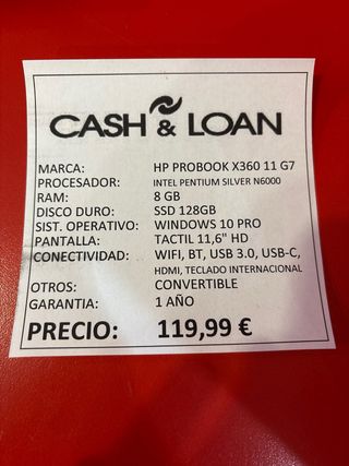 Ordenador portátil HP Probook X360 11 G7