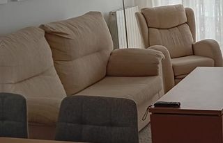 Sofá de tela beige 2 plazas