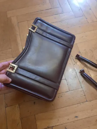 Bolso vintage piel marrón