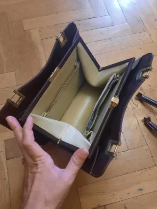 Bolso vintage piel marrón