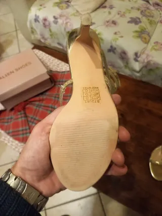 Sandali donna tacco 10 oro