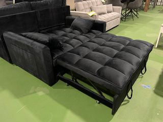 Sofá Cama Negro Terciopelo - Envio gratis