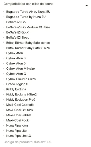 Adaptador Bugaboo camaleón  3/3 plus con  Maxi-Cos