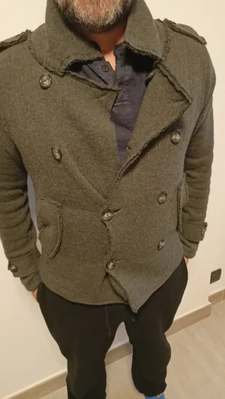 Giacca doppio petto lana cotta grigia