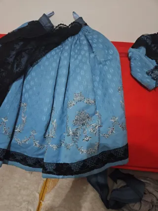 Traje de Fallera Niña Azul y Negro