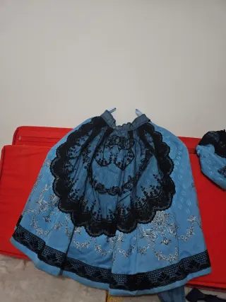 Traje de Fallera Niña Azul y Negro