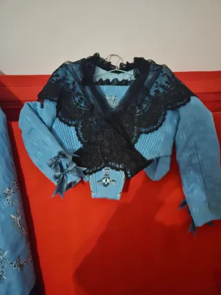 Traje de Fallera Niña Azul y Negro