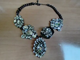 Collar Zara Pedrería Negro/Plata