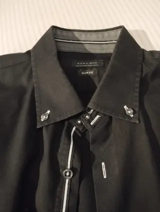 Camisa Zara Negra Chico Sin Usar