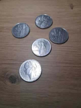 5 Monedas 100 Liras Italia (1965-1981)