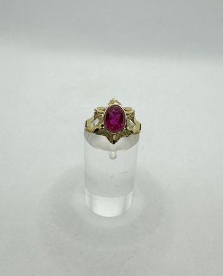 Solitario de oro de 18k, 3.02 g, T-17.