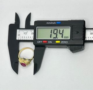 Solitario de oro de 18k, 3.02 g, T-17.