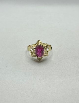 Solitario de oro de 18k, 3.02 g, T-17.