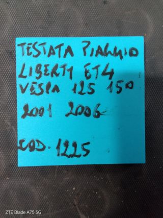 Testata Piaggio Liberty ET4 Vespa 125 senza valvol