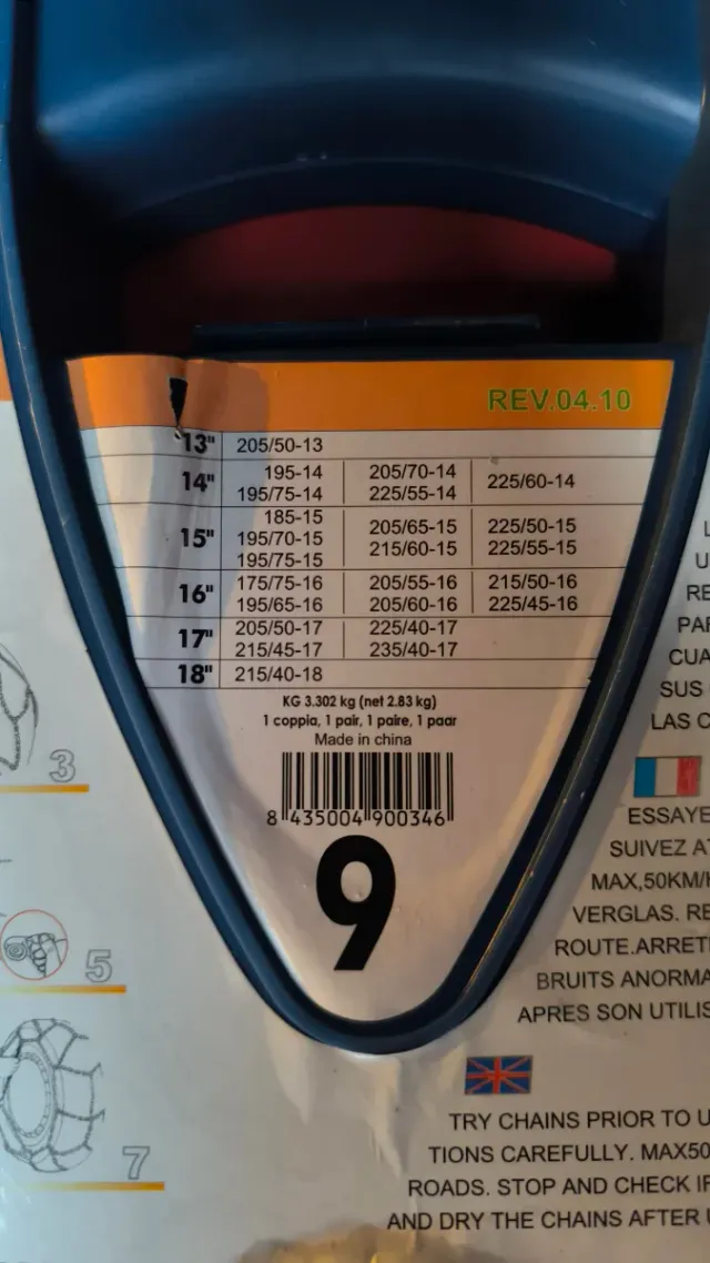 Cadenas Nieve IDEAL ABS 9mm Nuevas