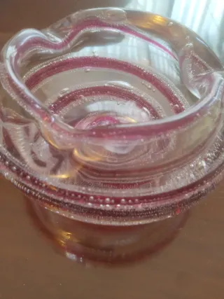 Cenicero Vintage Murano Años 60 Burbujas Artesanal