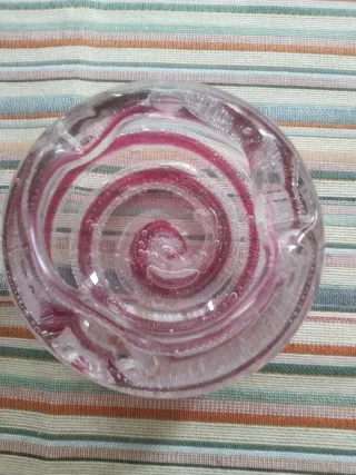 Cenicero Vintage Murano Años 60 Burbujas Artesanal