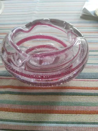 Cenicero Vintage Murano Años 60 Burbujas Artesanal