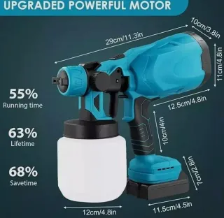 Pistola Spruzzo Elettrica Verniciatore 2 Batterie