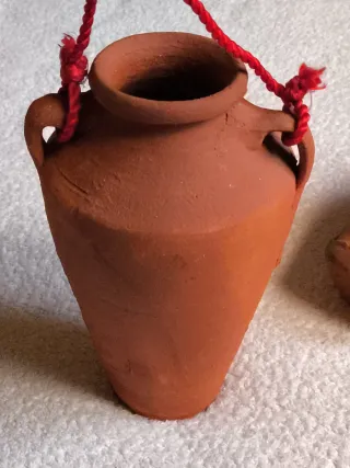 LOTE 2 ÁNFORAS CANTAROS BARRO RÚSTICO DECORACIÓN