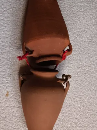 LOTE 2 ÁNFORAS CANTAROS BARRO RÚSTICO DECORACIÓN