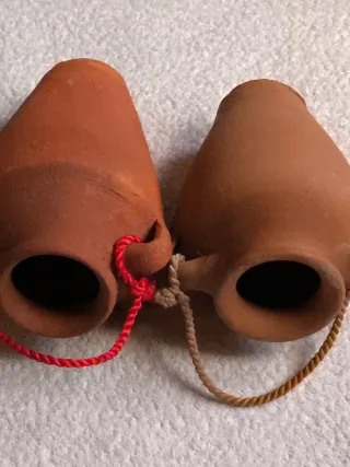 LOTE 2 ÁNFORAS CANTAROS BARRO RÚSTICO DECORACIÓN