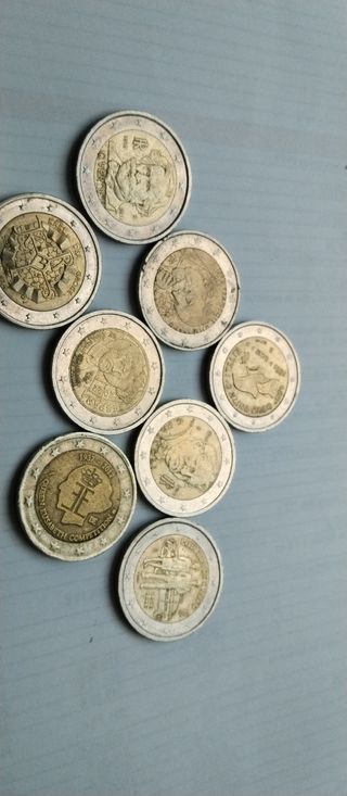 Lote 9 monedas 2 euros conmemorativas