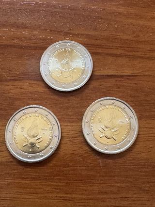 Lote 3 monedas 2 euros Italia 2020. SC