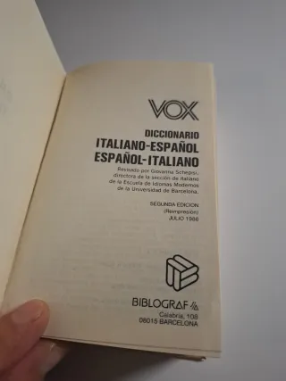 Diccionario  vox  italiano  español