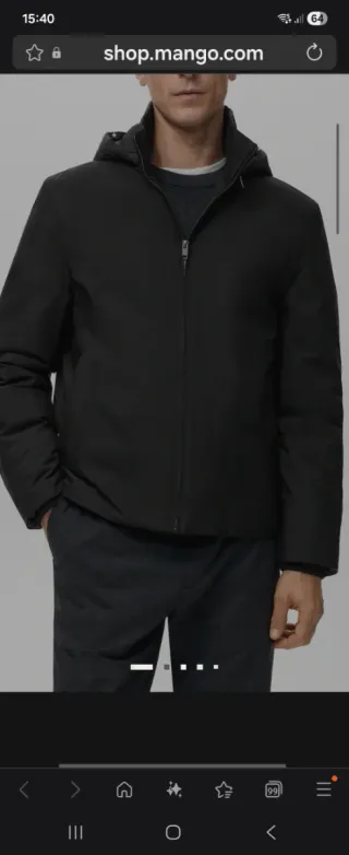 Chaqueta Mango Negra Hombre