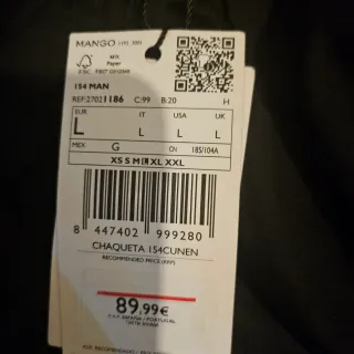 Chaqueta Mango Negra Hombre