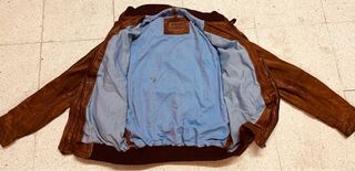 Chaqueta de cuero marrón para hombre