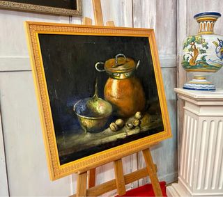 Cuadro Óleo Pucheros y Velón