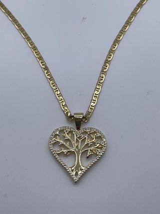 Collar Corazón Árbol de la Vida Oro Laminado 14k