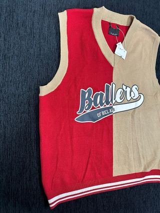 Chaleco Pull&Bear Rojo/Beige Talla L