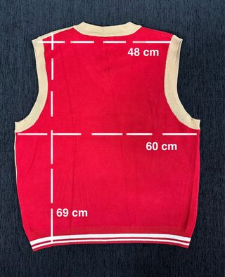 Chaleco Pull&Bear Rojo/Beige Talla L